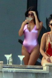 Kourtney Kardashian Swimsuit Candids - Poolside in Cabo 08/24/2018