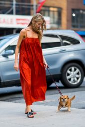 Martha Hunt - Walking Her Dog Bear in NYC 08/16/2018