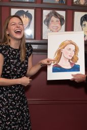 Melissa Benoist Gets Caricature at Sardis in NYC 07/31/2018