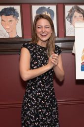 Melissa Benoist Gets Caricature at Sardis in NYC 07/31/2018