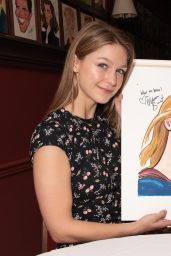 Melissa Benoist Gets Caricature at Sardis in NYC 07/31/2018