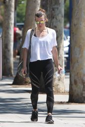 Milla Jovovich in Spandex - West Hollywood 08/08/2018