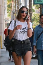 Olivia Culpo in Black Daisy Dukes - Shopping in Beverly Hills 08/04/2018