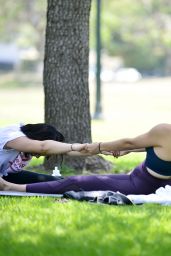 Rebecca Black - Yoga Workout in the Park in Beverly Hills 08/01/2018