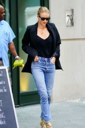 Rosie Huntington-Whiteley in Denim Jeans in New York 08/16/2018