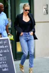 Rosie Huntington-Whiteley in Denim Jeans in New York 08/16/2018