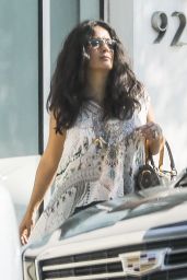 Salma Hayek - Leaving a Hair Salon in Beverly Hills 07/31/2018