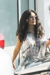 Salma Hayek - Leaving a Hair Salon in Beverly Hills 07/31/2018