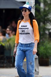 Sarah Silverman in a Good Morning my Vacation Jersey in Soho 08/05/2018