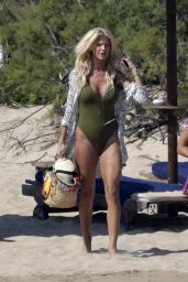 Victoria Silvstedt in Swimsuit on the Beach in Sardinia 08/06/2018