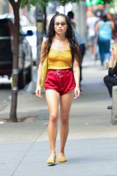 Zoe Kravitz Leggy in Shorts in New York 08/01/2018