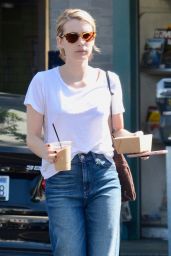 Emma Roberts Casual Style - Morning Coffee Run in LA 09/07/2018