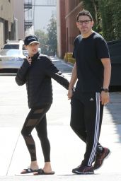 Emmy Rossum and Sam Esmail go for Breakfast at Le Pain Quotidien in Beverly Hills
