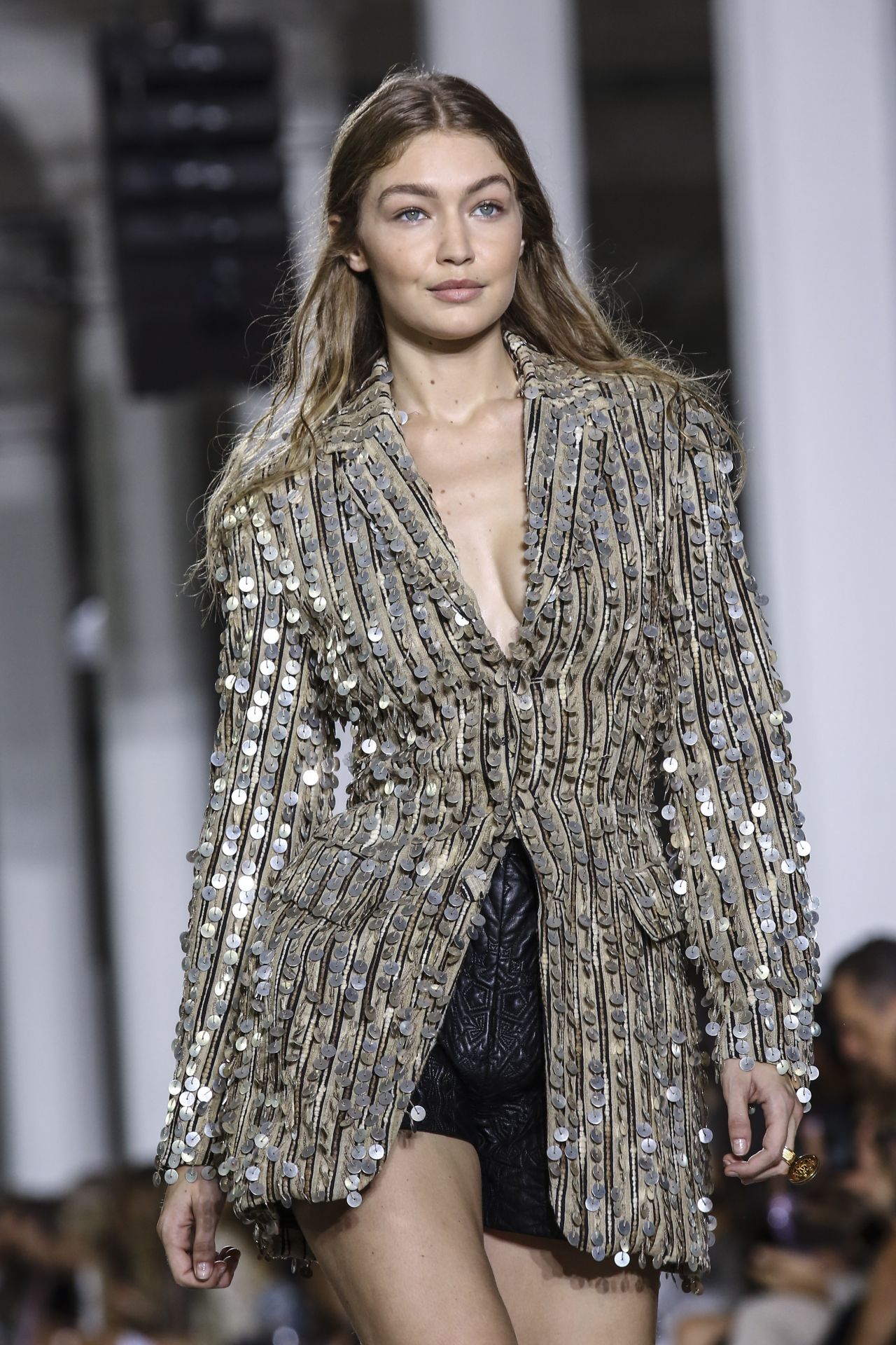 Gigi Hadid Walks Roberto Cavalli Show at MFW in Milan 09/22/2018