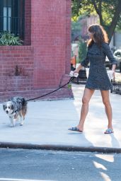 Helena Christensen Walk With Her Dog in New York 09/03/2018