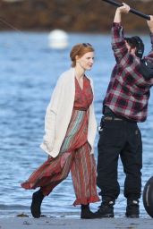 Jessica Chastain and John Malkovich - First Day of Filming "Eve" 09/25/2018