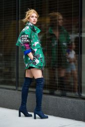Katherine McNamara in a Diesel jacket in Murray Hill, NYC, September 2018