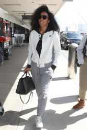 Kelly Rowland in a Nike Sweatsuit - Catches a Flight Out of LA 09/19/2018