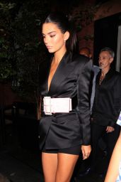 Kendall Jenner in a Black Satin Blazer Dress - Night Out in NYC 09/06/2018
