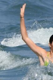 Kendall Jenner in a Neon Bikini in the Ocean in Malibu 09/03/2018