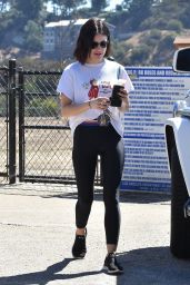 Lucy Hale - Sunday Morning With Her Pup at a Dog Park in LA 09/16/2018