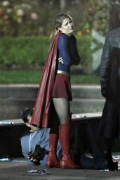 Melissa Benoist Films Scenes for "Supergirl" in Vancouver 09/21/2018