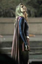 Melissa Benoist Films Scenes for "Supergirl" in Vancouver 09/21/2018