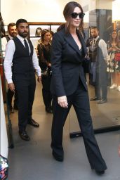 Monica Bellucci in all Black - Arrives at the Dolce & Gabbana Store in Milan 09/23/2018