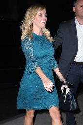 Reese Witherspoon in a Blue Dress - NYC 09/17/2018