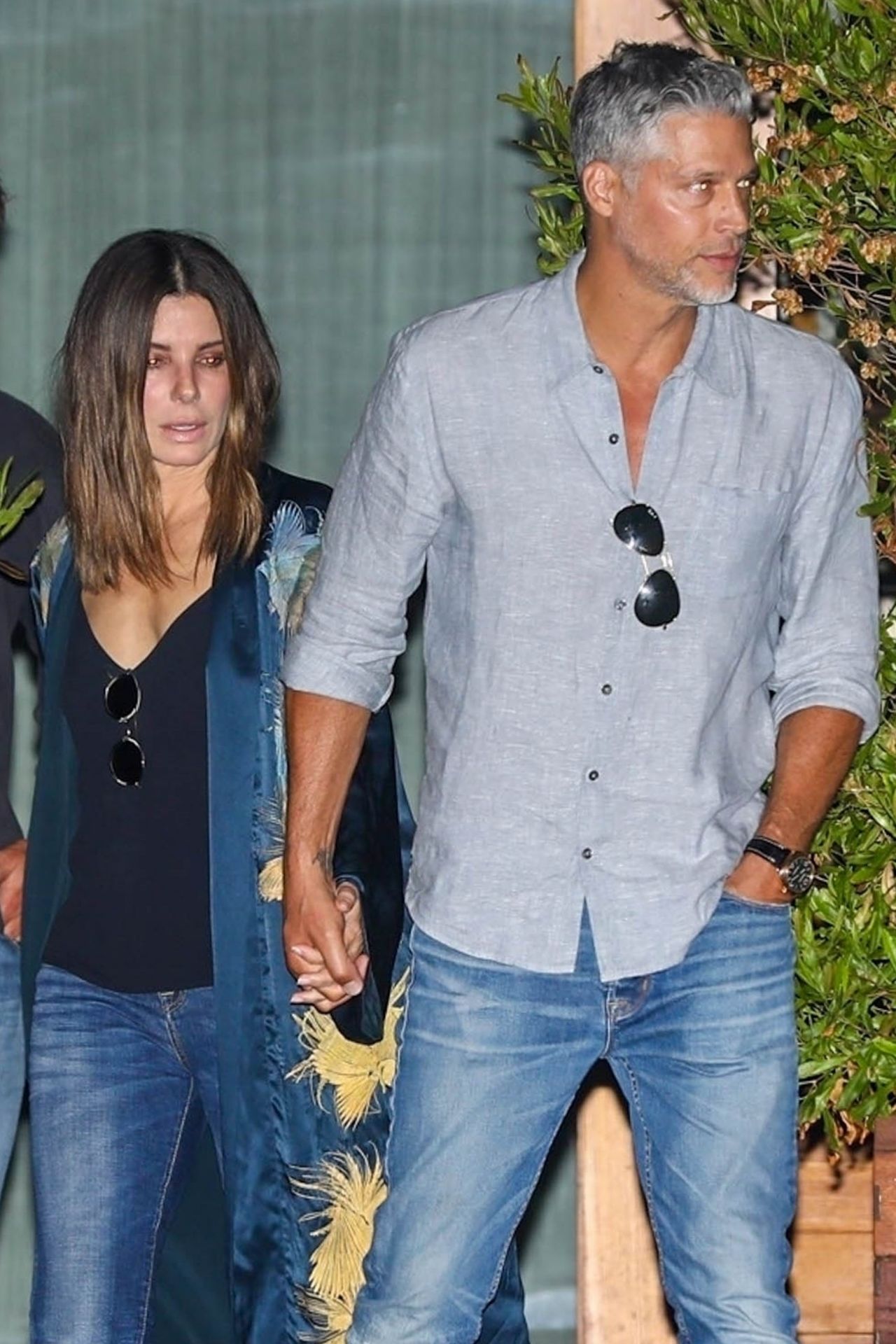 Sandra Bullock - Leaving Soho House With Her Boyfriend and Friends in