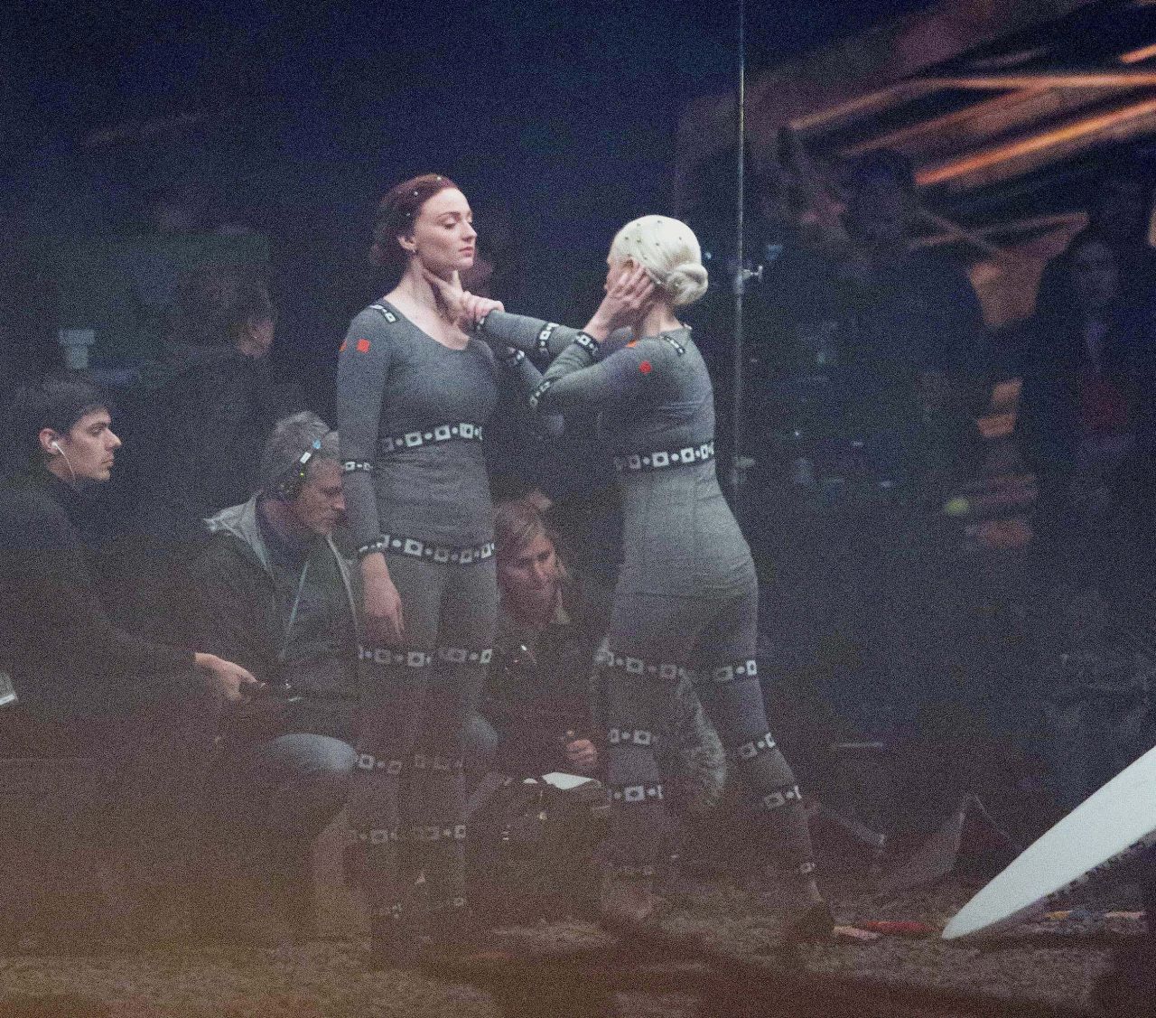 Sophie Turner and Jessica Chastain - Film Reshoots for X 