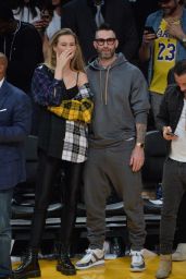 Behati Prinsloo and Adam Levine - Lakers vs Rockets Game in LA 10/20/2018