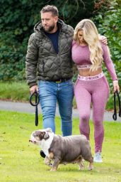 Bianca Gascoigne - Out Walking Her Dog in Park in Kent 10/09/2018