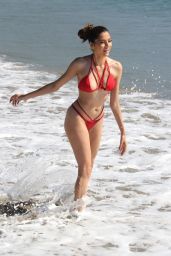 Blanca Blanco in a Red Bikini - Beach in Malibu 10/17/2018