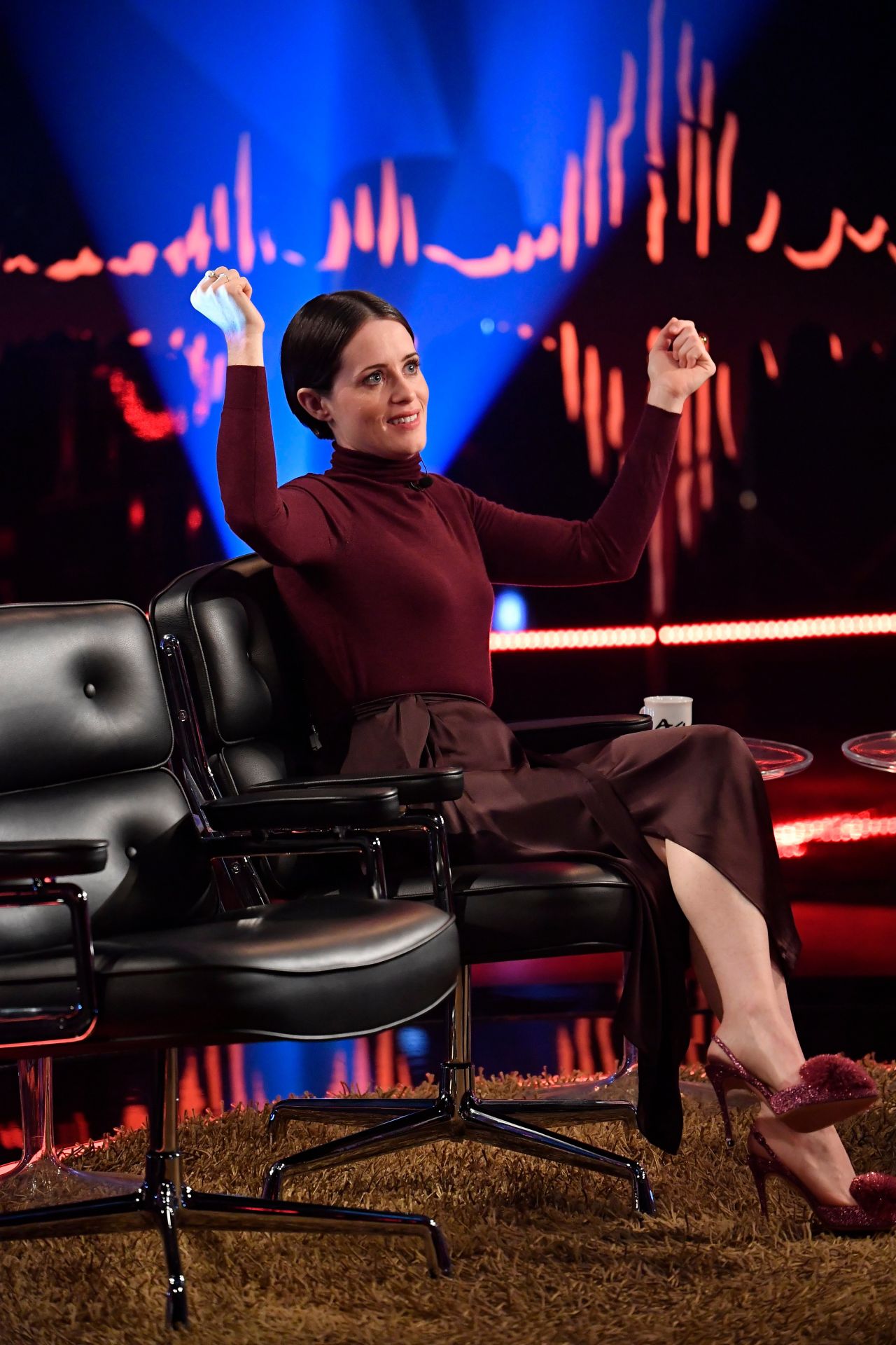 Claire Foy - "Skavlan" TV Show, Stockholm 10/17/2018 • CelebMafia