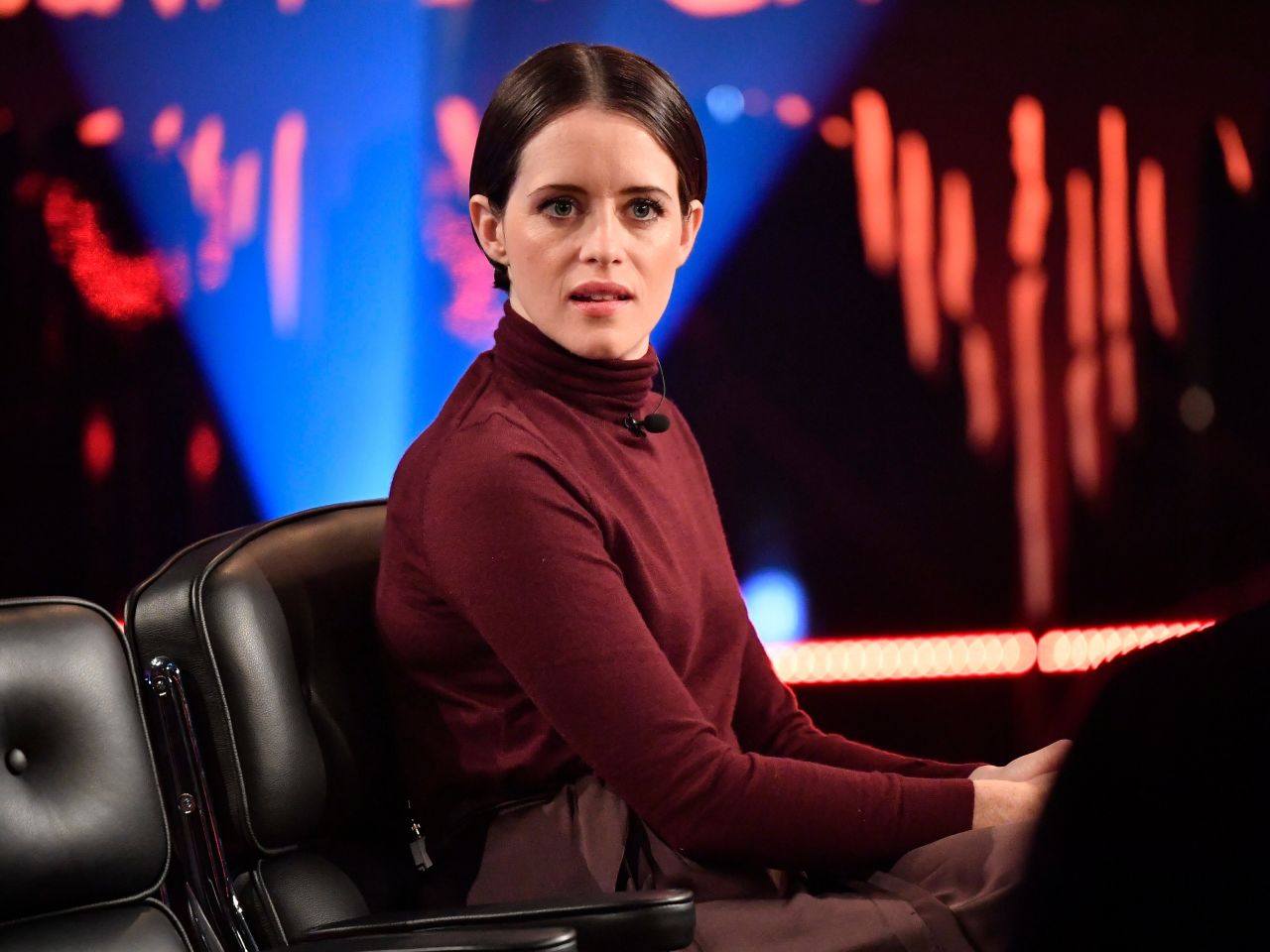 Claire Foy - "Skavlan" TV Show, Stockholm 10/17/2018 • CelebMafia