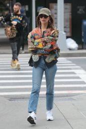 Emily Ratajkowski in a Full Color Jacket - New York 10/28/2018