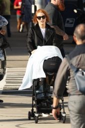 Jessica Chastain - Filming Her New Movie is in Boston 10/12/2018