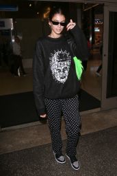 Kaia Gerber in a "Hellraiser" Swdeater - Arrives at LAX in Los Angeles 10/03/2018