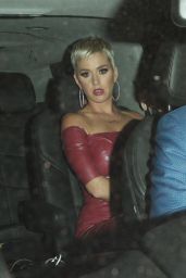Katy Perry in a Hot Pink Skin Tight Dress - Celebrates Her 34th Birthday in West Hollywood