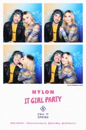Kelli Berglund and Paris Berelc – NYLON It Girl Party Photo Booth in Los Angeles 10/11/2018