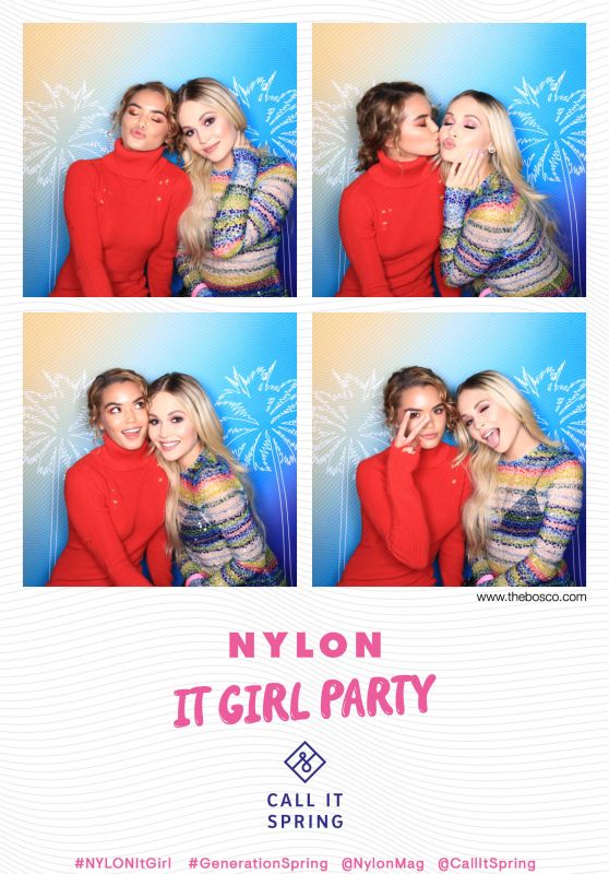 Kelli Berglund and Paris Berelc – NYLON It Girl Party Photo Booth in Los Angeles 10/11/2018