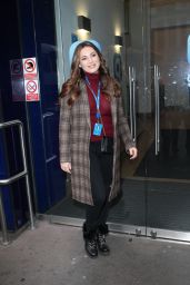 Kelly Brook in a Maroon Jumper - Arriving at The Global Radio in London 10/30/2018