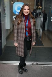 Kelly Brook in a Maroon Jumper - Arriving at The Global Radio in London 10/30/2018