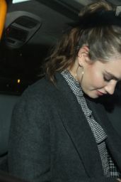 Lily James - Leaving the Restaurant 34 Mayfair in London 10/27/2018