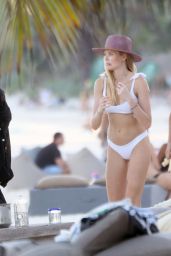 Maya Stepper in a White Bikini on Vacation in Mexico 10/14/2018