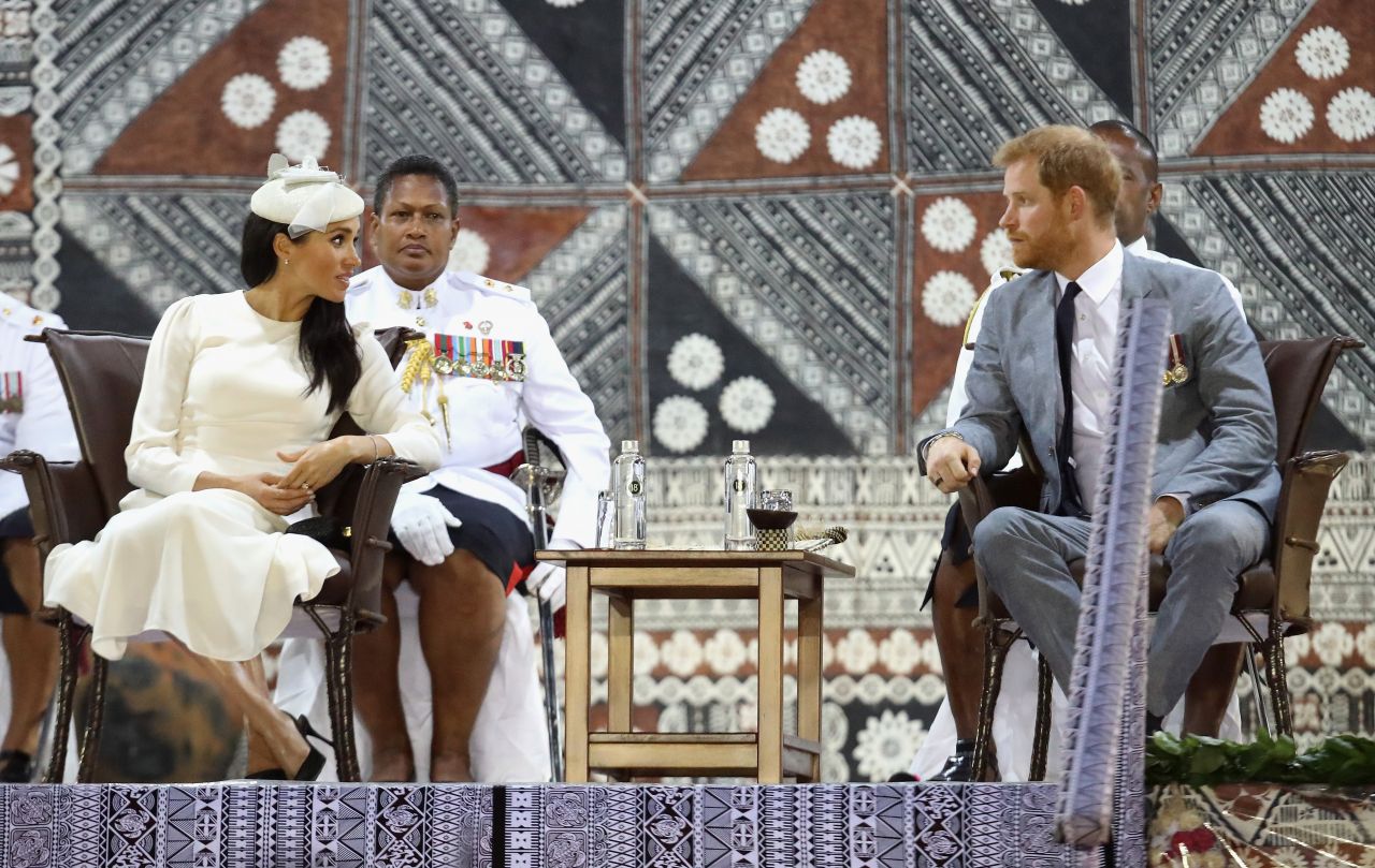 Meghan Markle and Prince Harry at a Welcome Ceremony at Albert Park in ...