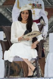 Meghan Markle and Prince Harry at a Welcome Ceremony at Albert Park in Suva, Fiji