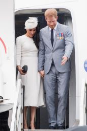 Meghan Markle and Prince Harry at Nausori Airport in Suva, Fiji