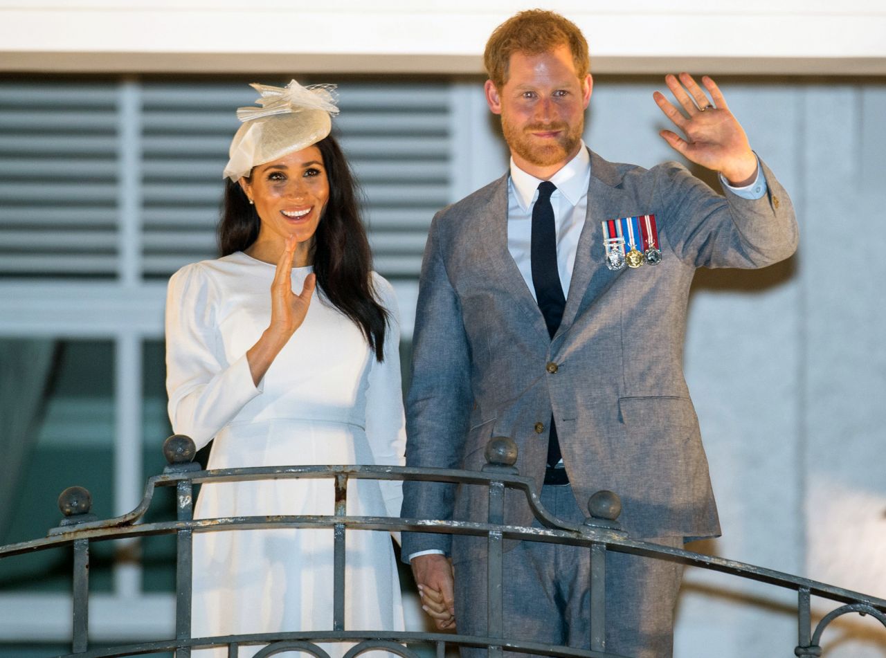 Meghan Markle and Prince Harry at the Grand Pacific Hotel in Suva, Fiji